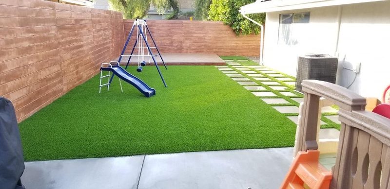 Backyard after turf