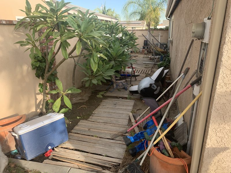 Side yard before turf