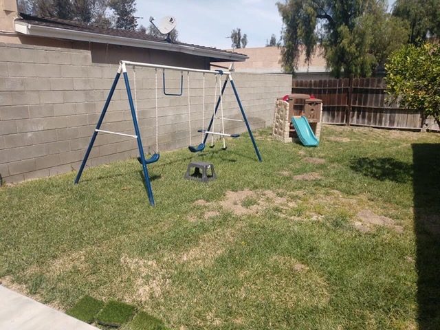 Backyard before turf